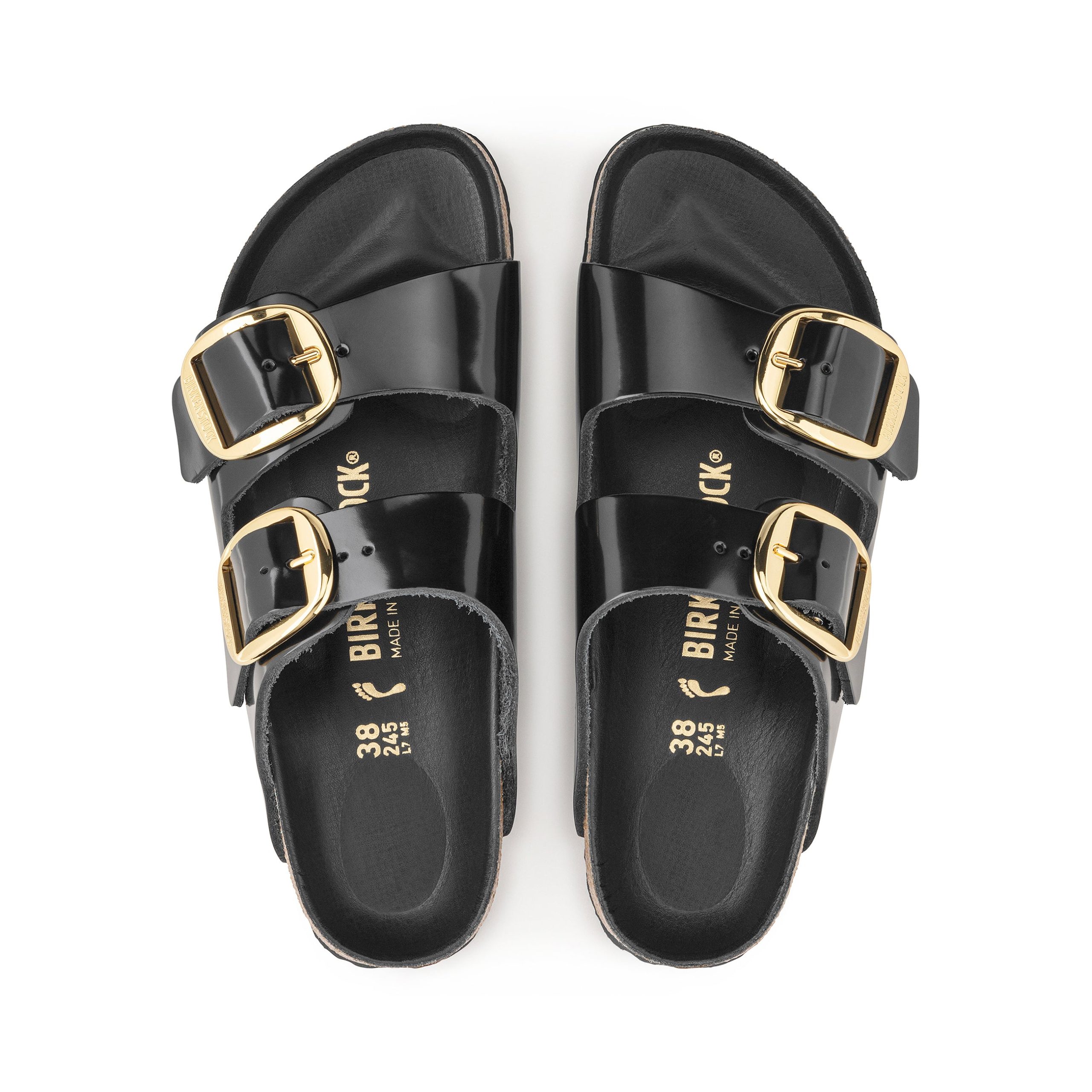 Arizona Big Buckle High Shine Black Natural Leather Patent - Image 3