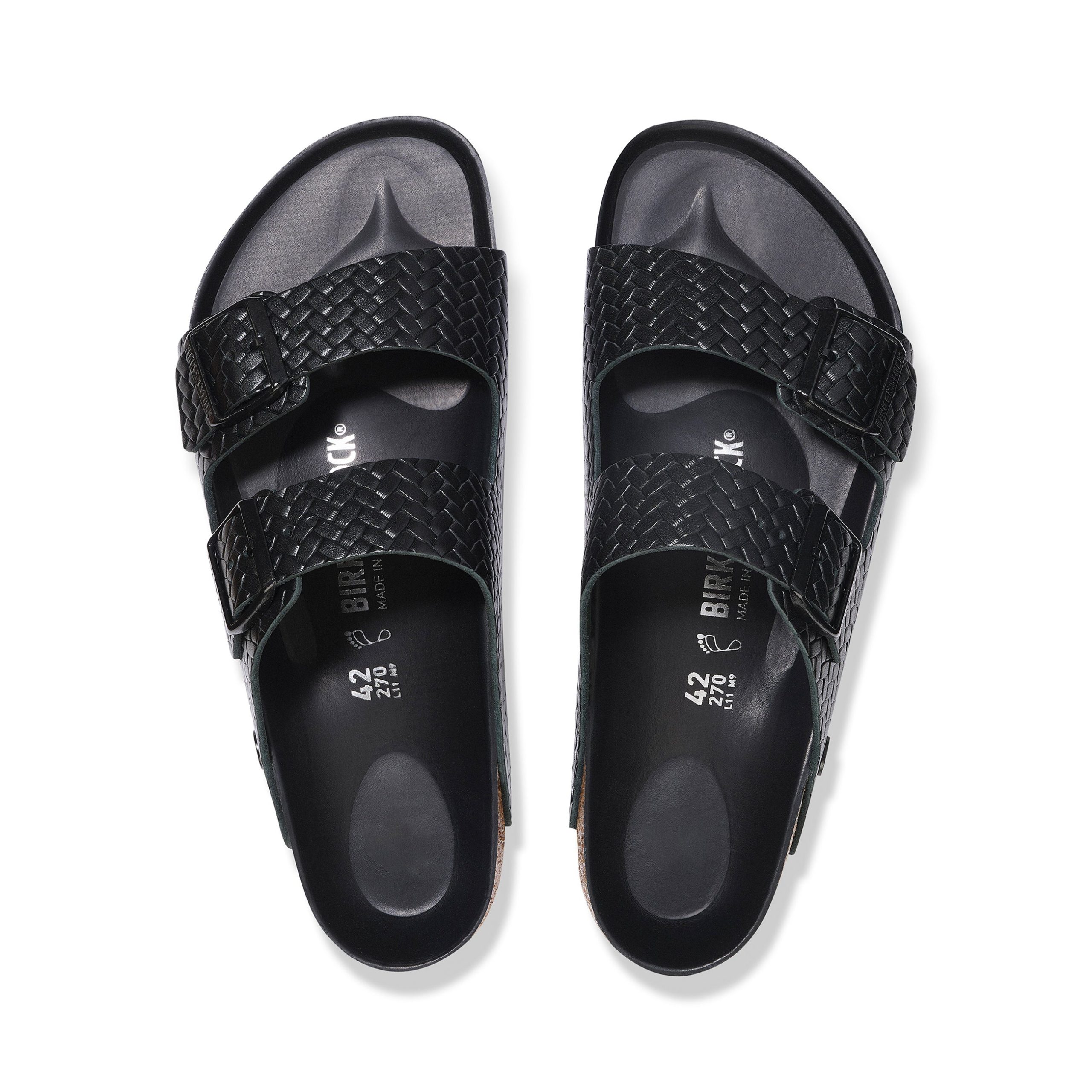 Arizona Semi-Exquisite Woven Emboss Black Smooth Leather - Image 3