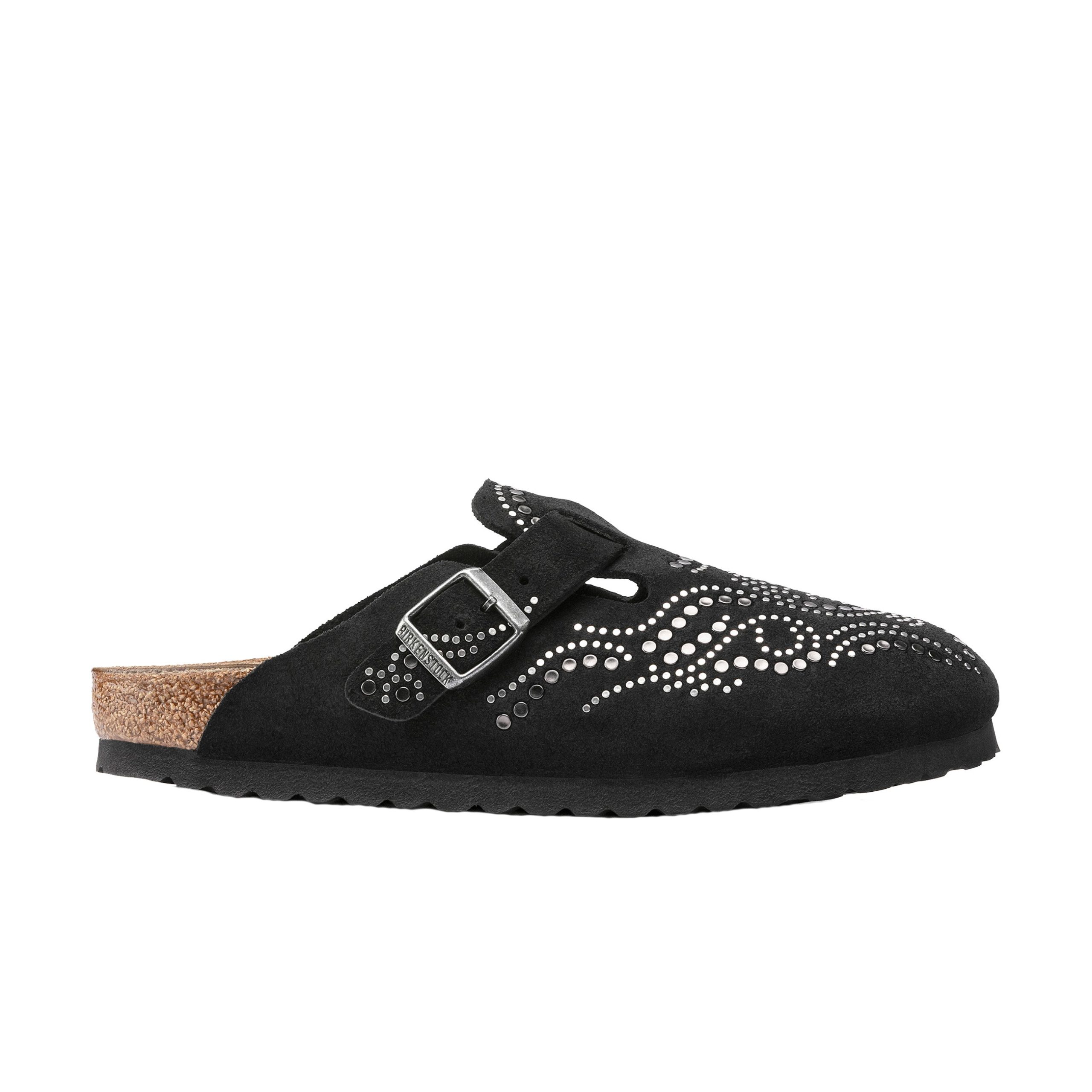 Boston Injected Rivets Black Suede Leather - Image 2