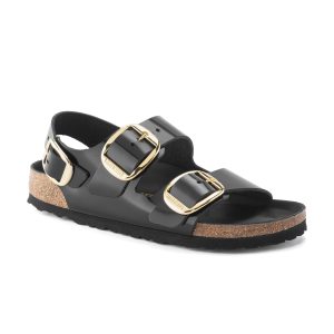 Milano Big Buckle High Shine Black Natural Leather Patent