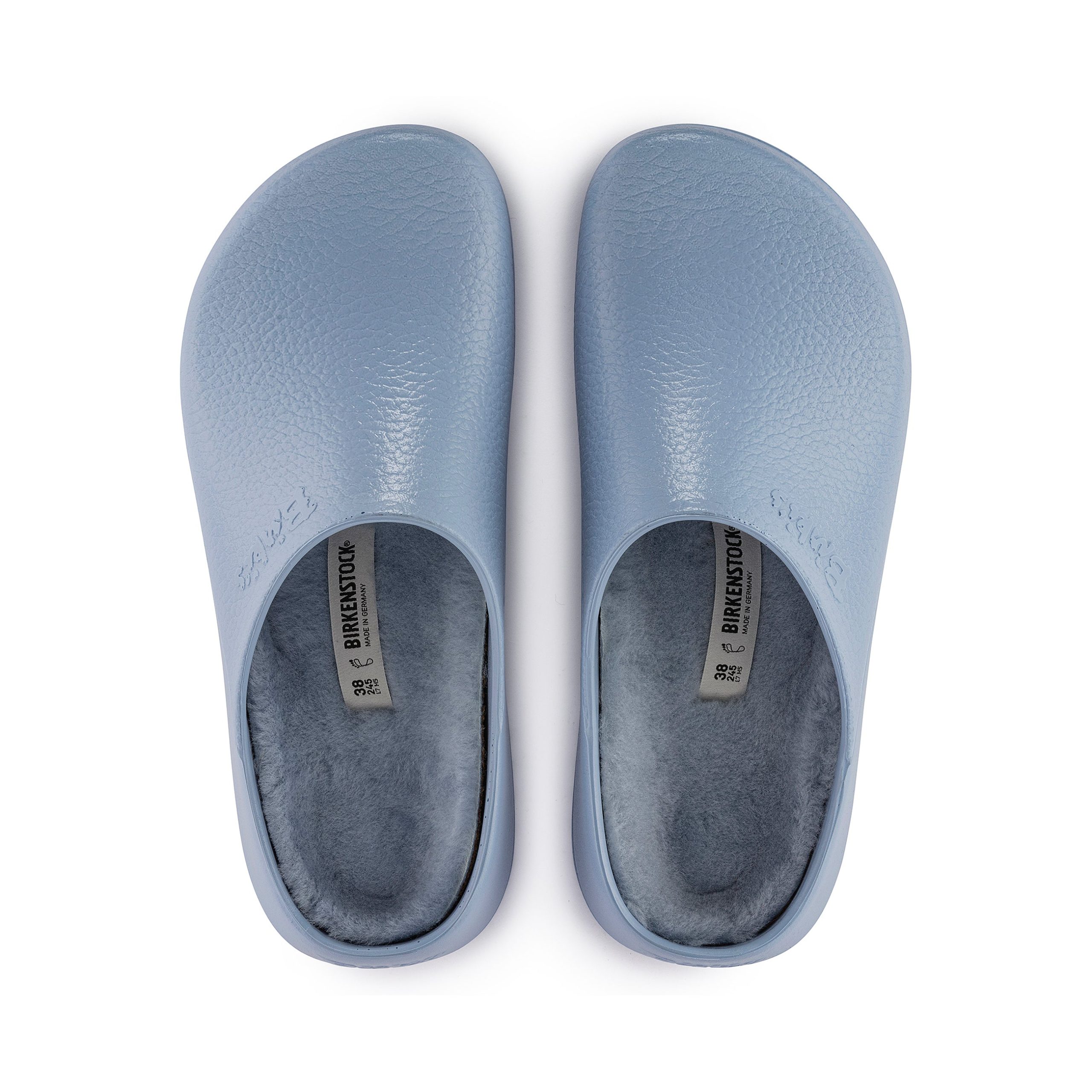 Super Birki Dusty Blue Polyurethane/Shearling - Image 3